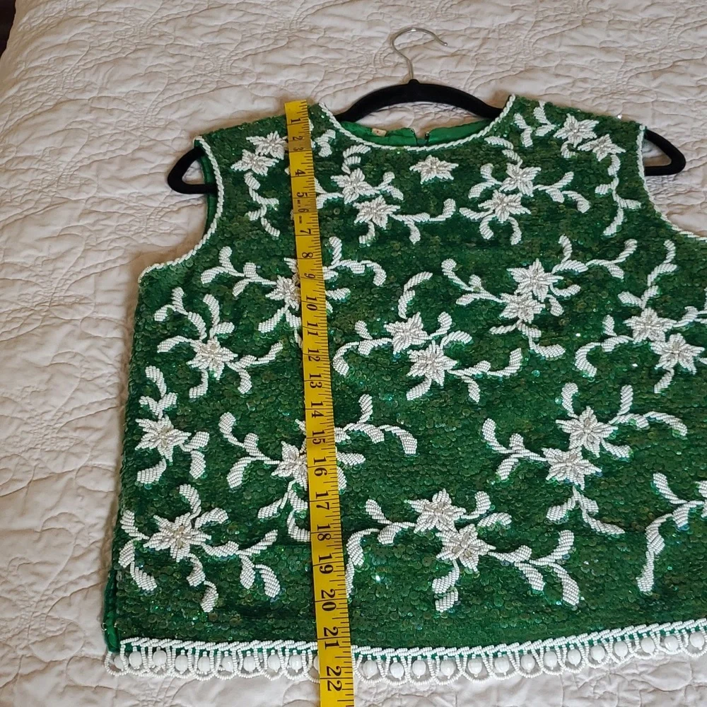 Vintage Sequin and Beaded Top Size L - Picture 12 of 14
